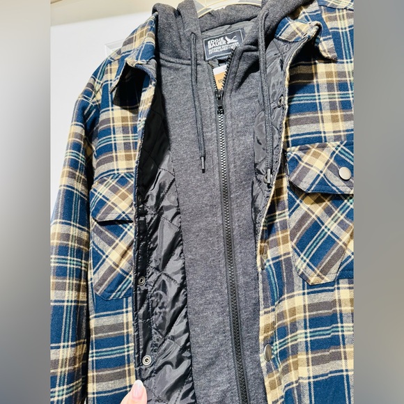 Eddie Bauer Quilted Plaid Hooded Shirt Jacket - Picture 4 of 6